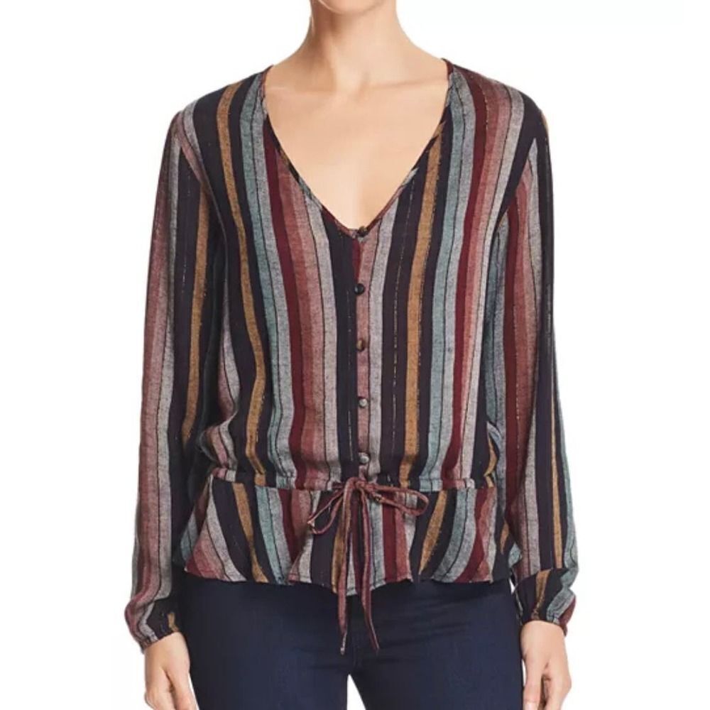 Rails Beaux Varadero‎ Stripe Peplum Top Size Small
